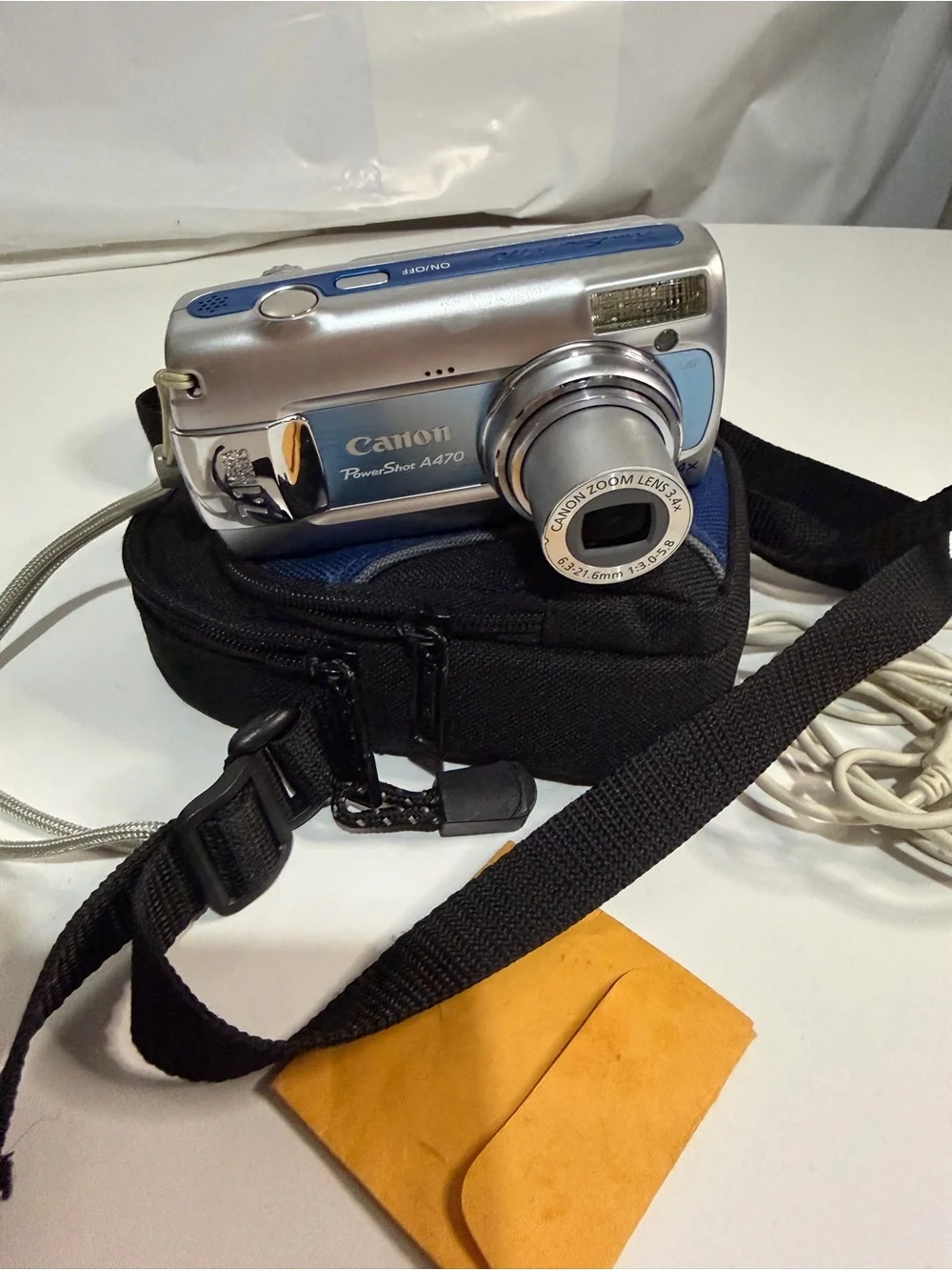 Canon PowerShot A470 Blue 7.1MP Digicam Y2K Bundle TESTED Charger SD Card Case